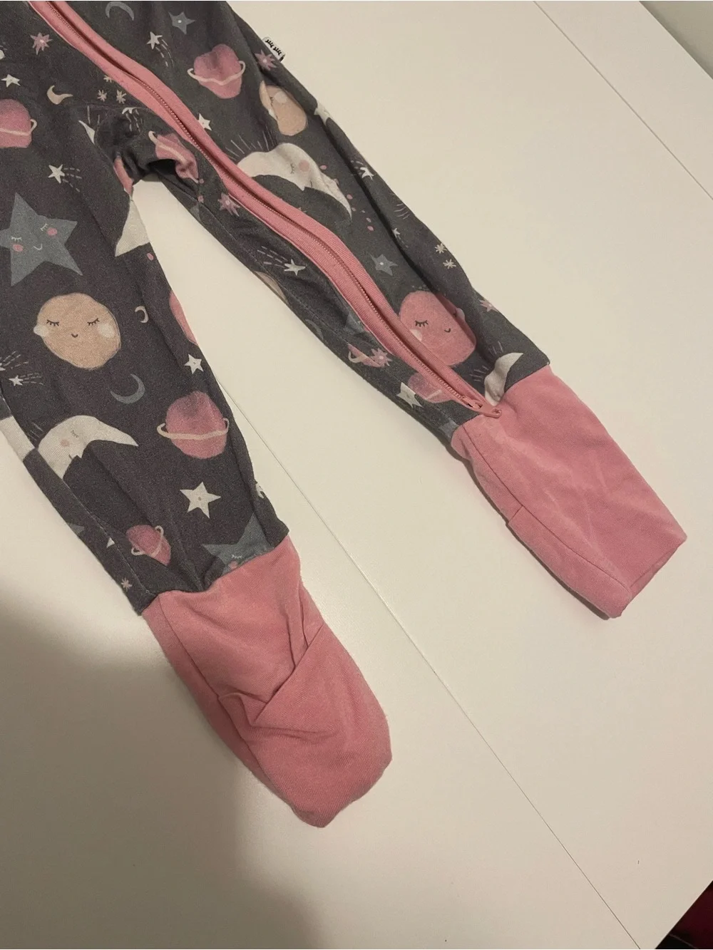 Little Sleepies Brand Pink To the Moon & Back Zippy Pajamas Size 6-12 Months